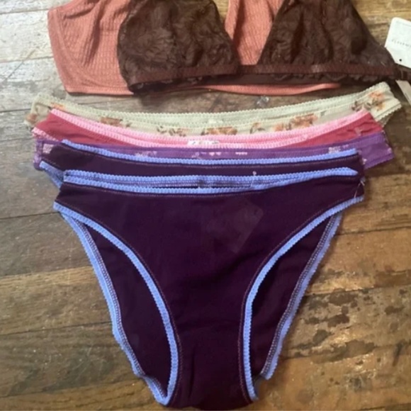 FP Intimately Eggplant Picot Bikini Brief Mesh Panty XL - Picture 4 of 9